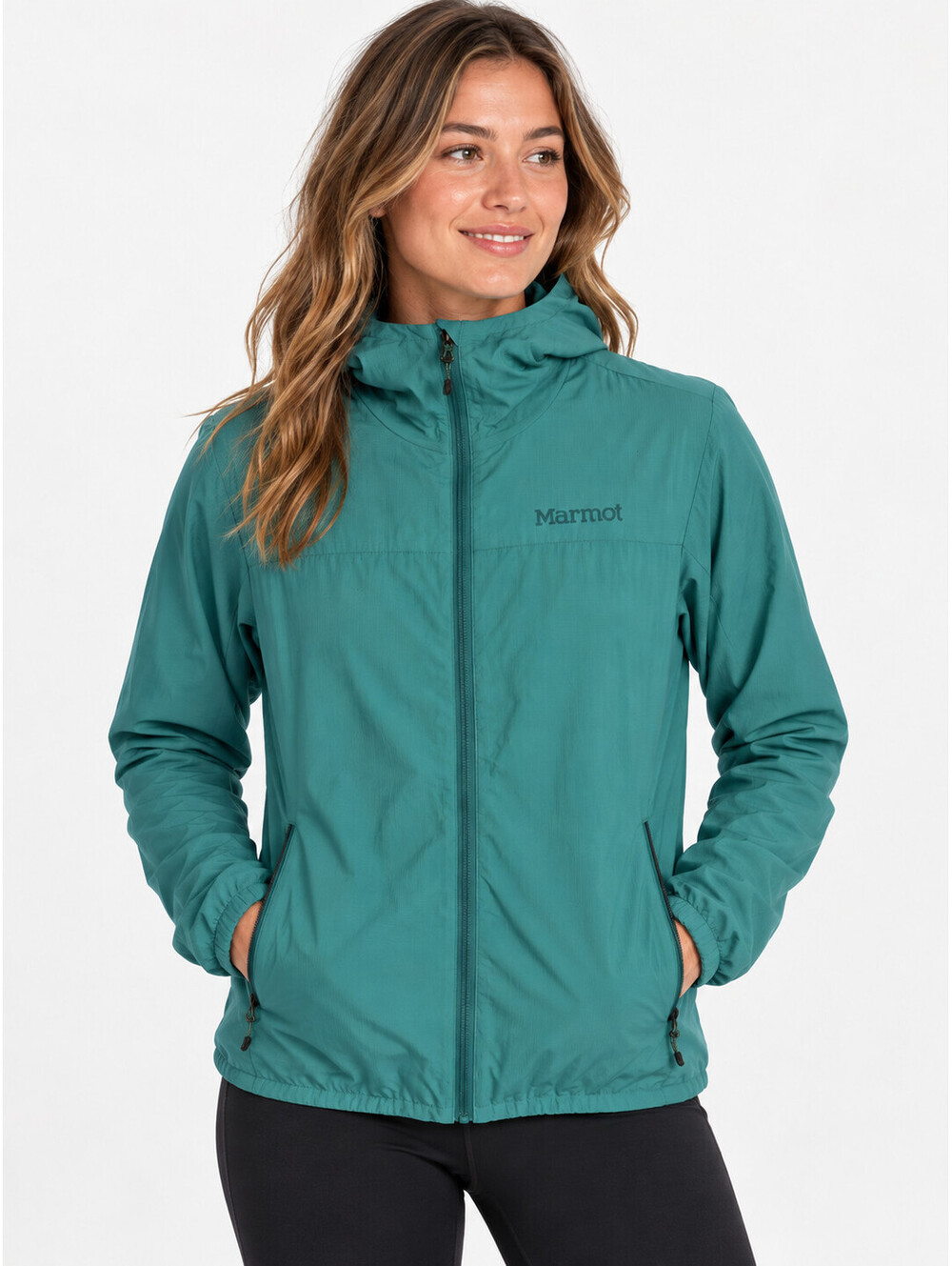Marmot Women's Alt HB Full Zip Hooded Green Jacket Size XS Style #M12405